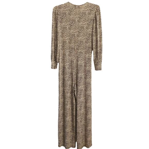 Leota Island Jumpsuit XL Black White Wide Leg Ruffle Wrap Stretch BalletCore USA - Picture 2 of 13